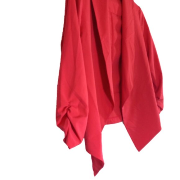 Colorful Open Front Blazer Size Small Ruched 3/4 Sleeve Lightweight Jacket - Picture 5 of 11